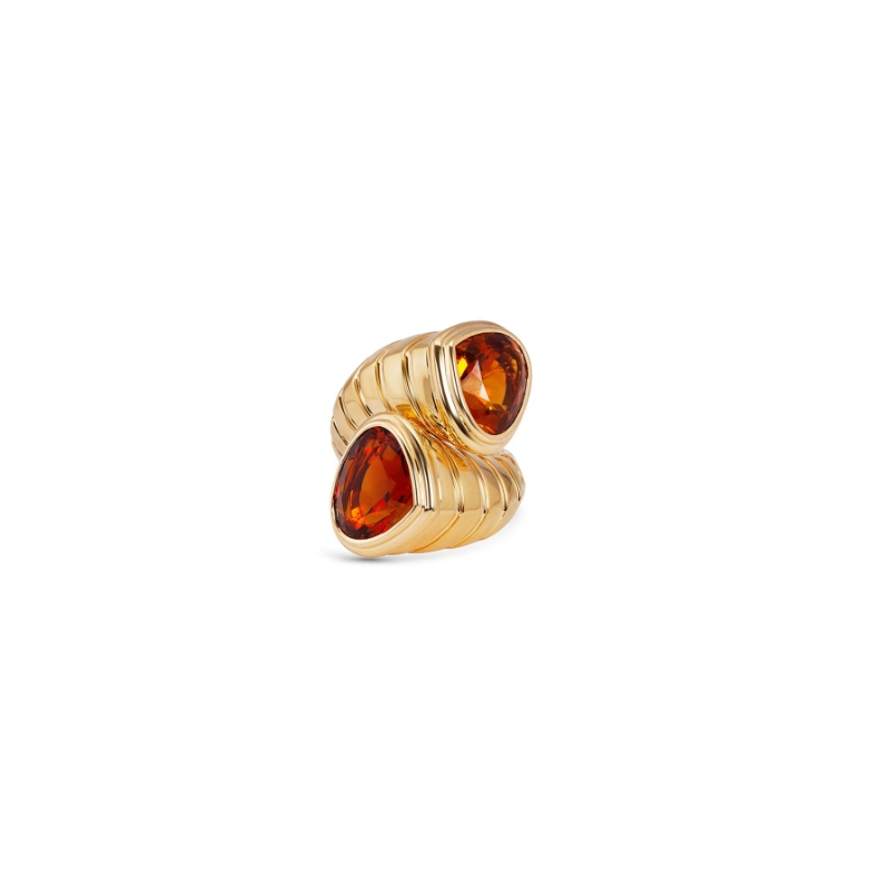 18K Yellow Gold Trisolina Toi Et Moi Big Bypass Ring