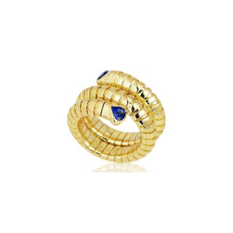 18K Yellow Gold Sapphire Trisola Ring