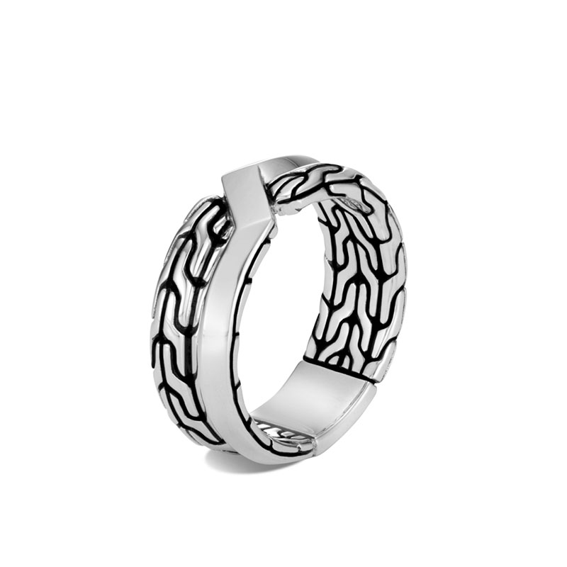 John Hardy sterling silver asli Classic Chain link silver 8mm band, size 10