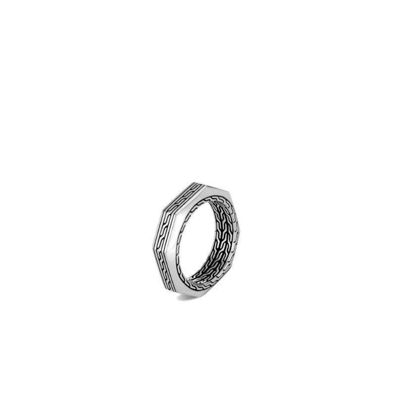 John Hardy sterling silver Classic Chain 6.5mm band, size 10