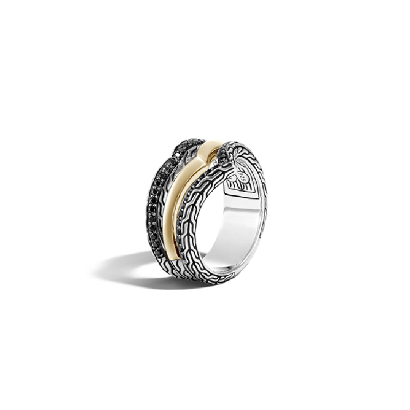 Sterling Silver Classic Chain Tiga Multi Row Ring