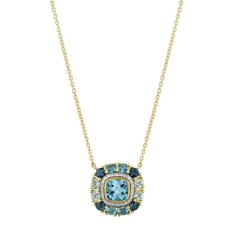 Sloane Street 18K Yellow Gold Halo Pendant Necklace
