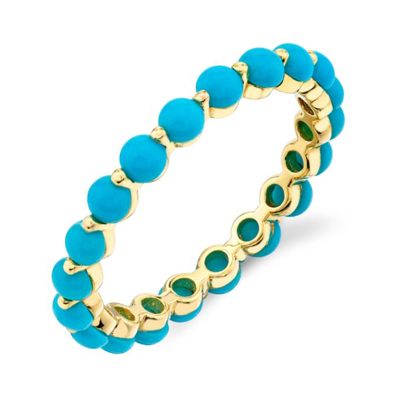 Sloane Street 18K Yellow Gold Turquoise Eternity Band