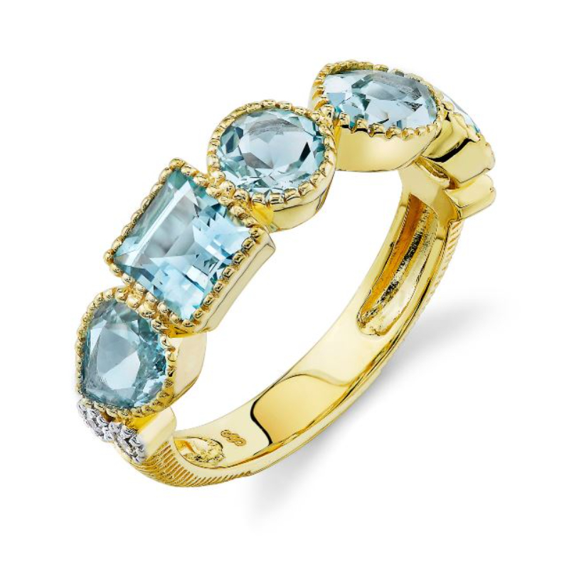 Sloane Street 18K Yellow Gold Sky Blue Topaz And Diamond Ring