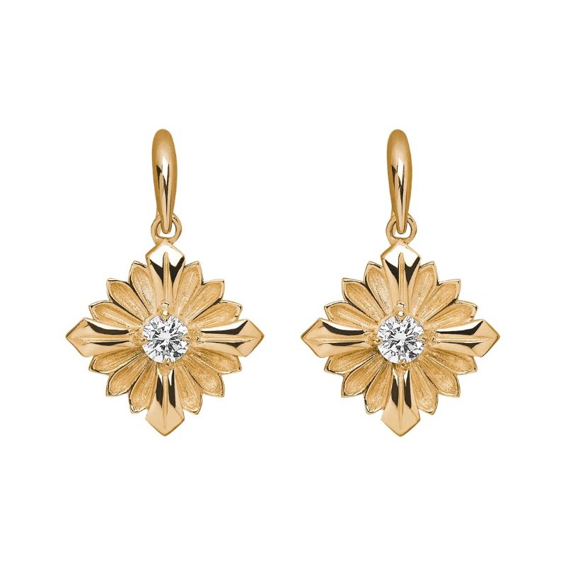 Rouvenat Stamp Flower Drop Earrings