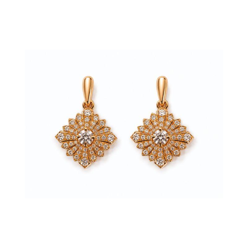 Rouvenat Stamp Flower Drop Earrings