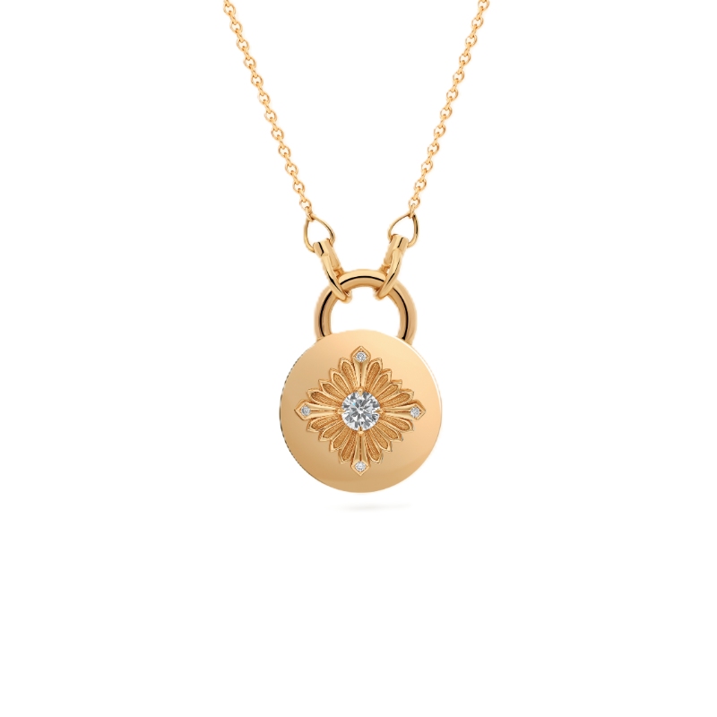 Rouvenat Tag Round Pendant Necklace