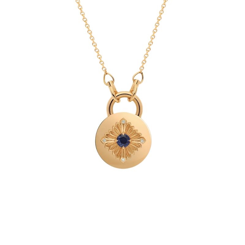 Rouvenat Tag Round Pendant Necklace