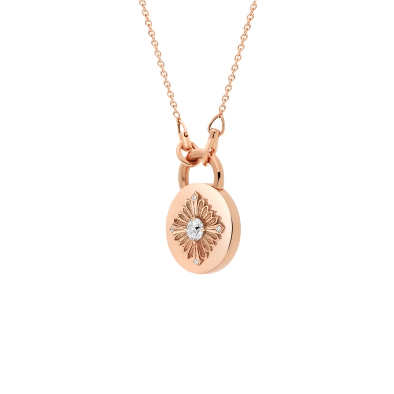 Rouvenat Tag Round Pendant Necklace