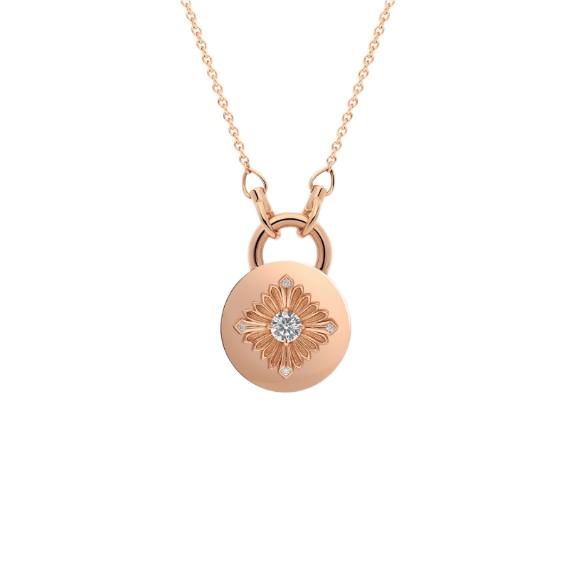 Rouvenat Tag Round Pendant Necklace