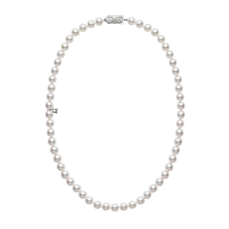 Mikimoto 18K White Gold Akoya Cultured Pearl Strand Necklace