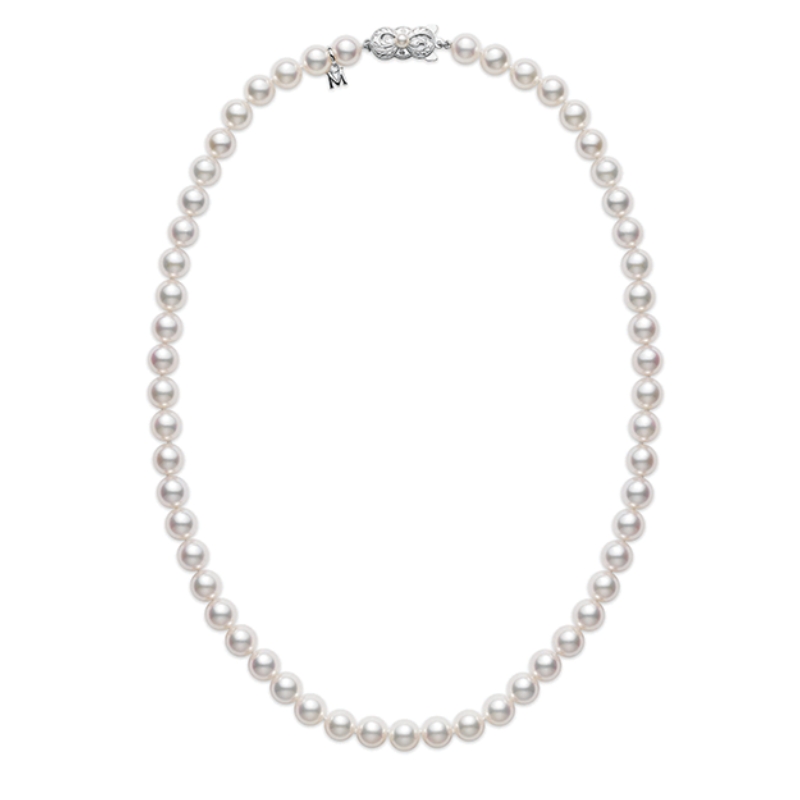 Mikimoto 18K White Gold Rhodium Plated Everyday Essentials Matinee Pearl Necklace