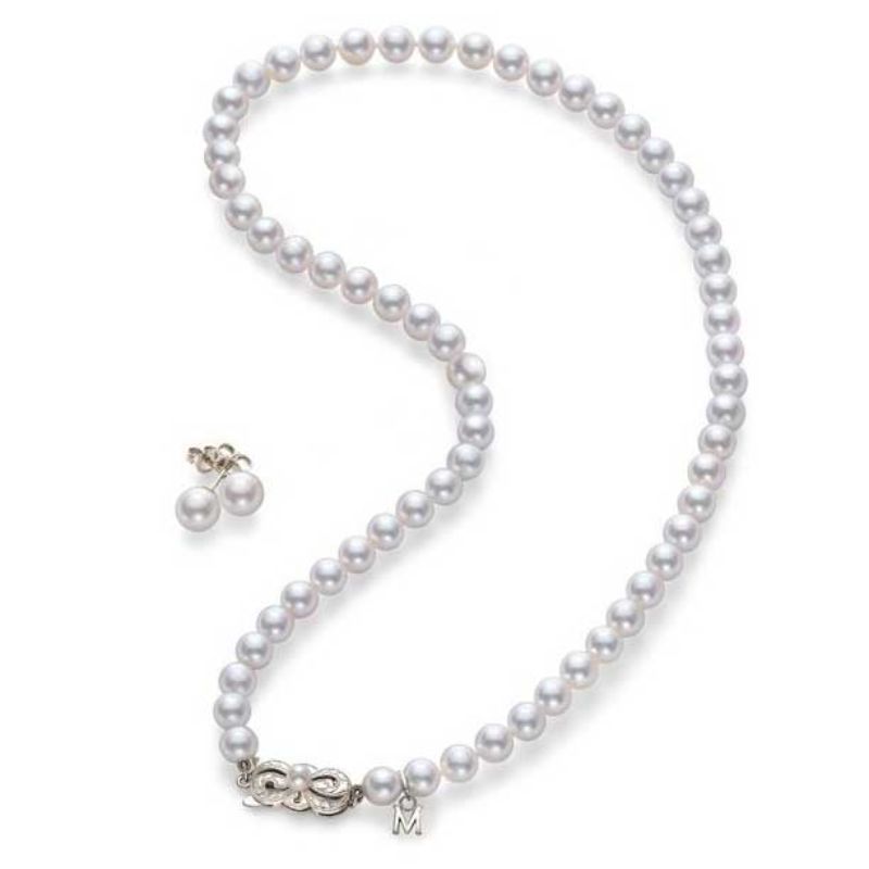 Mikimoto Akoya Cultured Pearl Strand & Earring Set, 18K White Gold