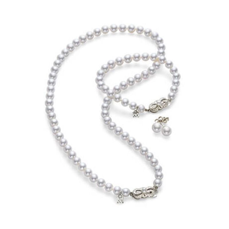 Mikimoto 18k white gold Everyday Essentials three piece set