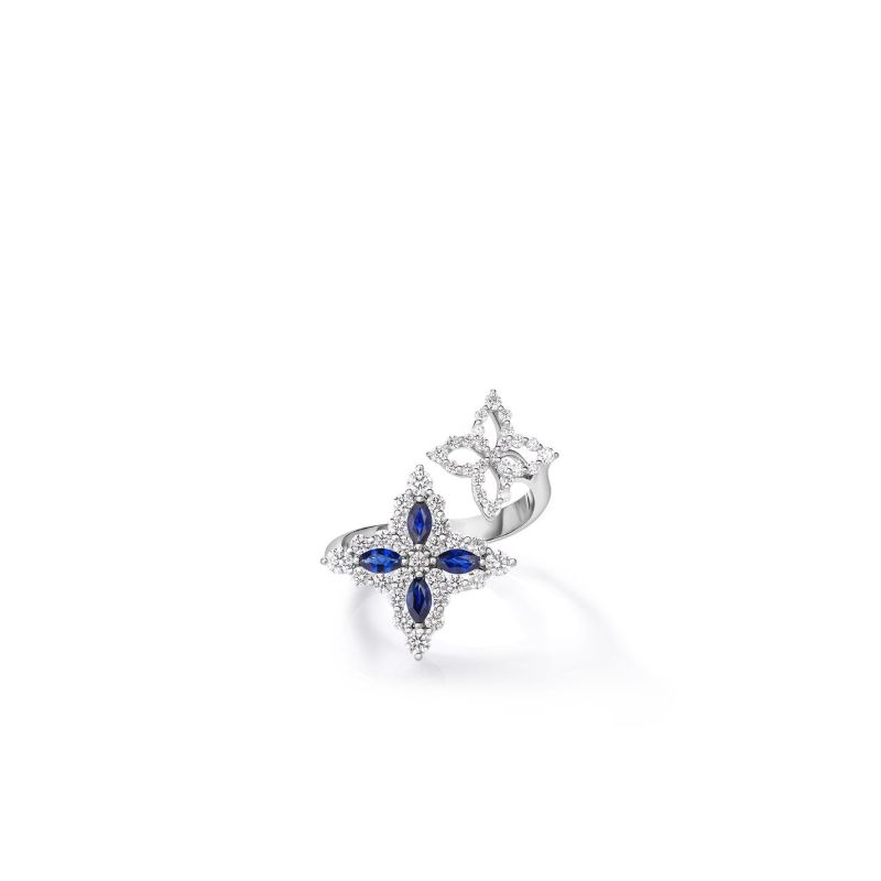 Roberto Coin 18K White Gold Venetian Princess Color Flower Ring