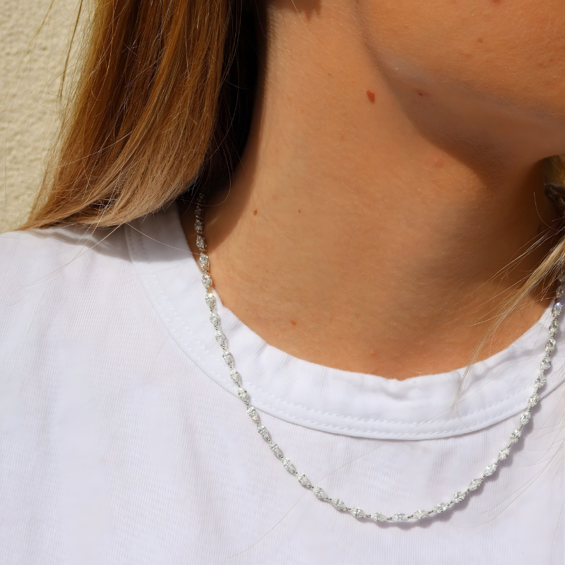Bachendorf's 18K White Gold Marquise Diamond Necklace