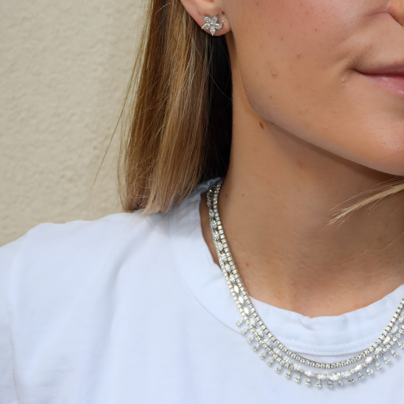 Bachendorf's 18K White Gold Marquise Diamond Necklace