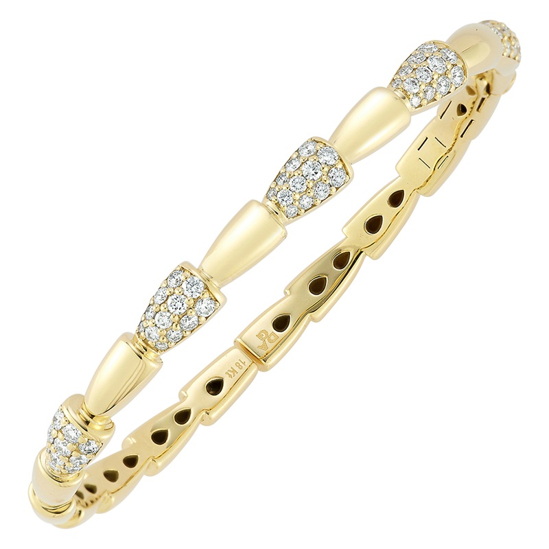 Fallon B. 18K Yellow Gold Hinged Diamond Bangle