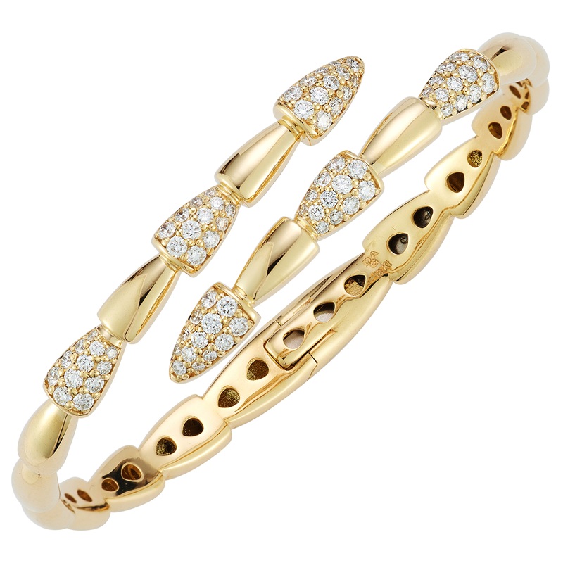 Fallon B. 18K Yellow Gold Bypass Diamond Bangle