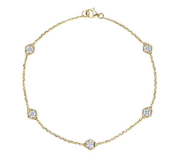 Bachendorf's 18K Yellow Gold Hex Diamond By The Yard Bracelet