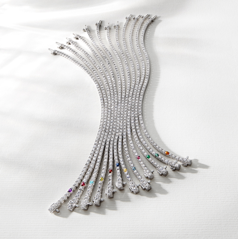 Celebration by Bachendorf's Blue Zircon Straight Line Bracelet