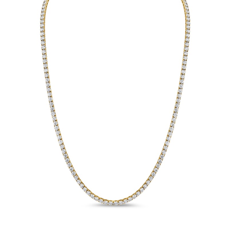 18K Yellow Gold Diamond Line Necklace