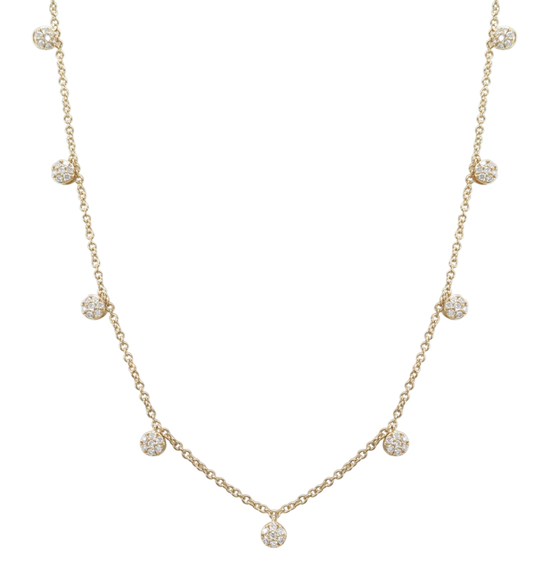 Bachendorf's 18K Yellow Gold Diamond Drop Station Necklace