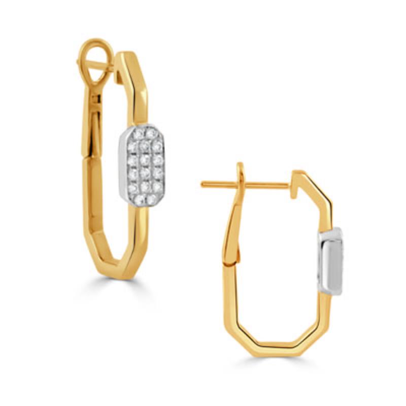 Doves 18K Yellow Gold And 18K White Gold All Diamond Fashion Earrings