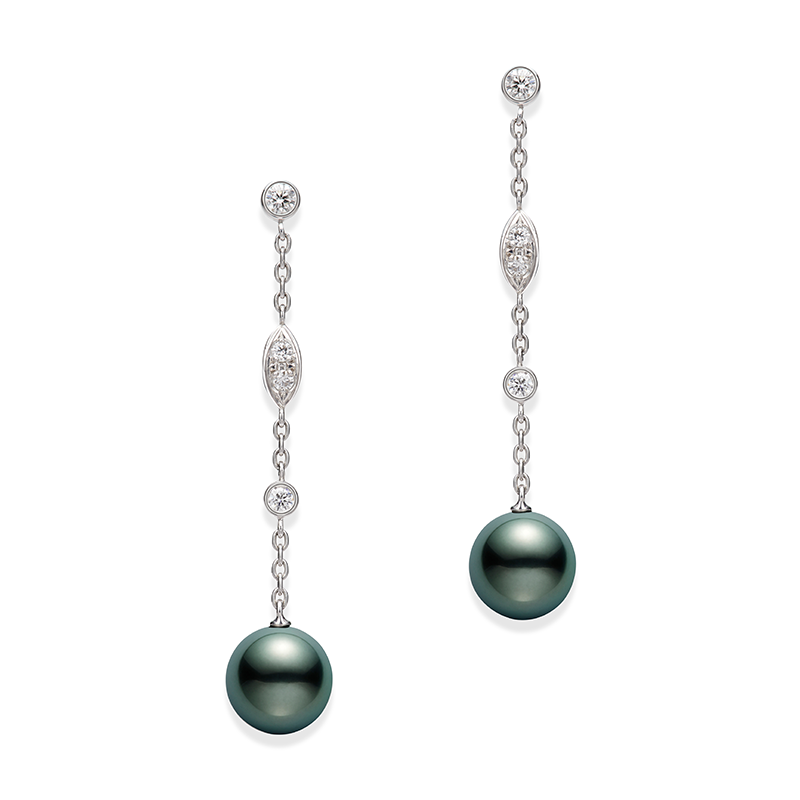 Mikimoto platinum pearl drop earrings