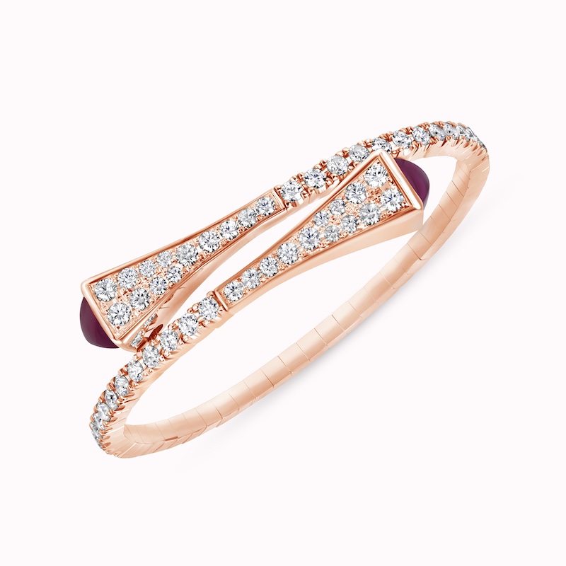 18K Rose Gold Ruby & Diamond Cuff