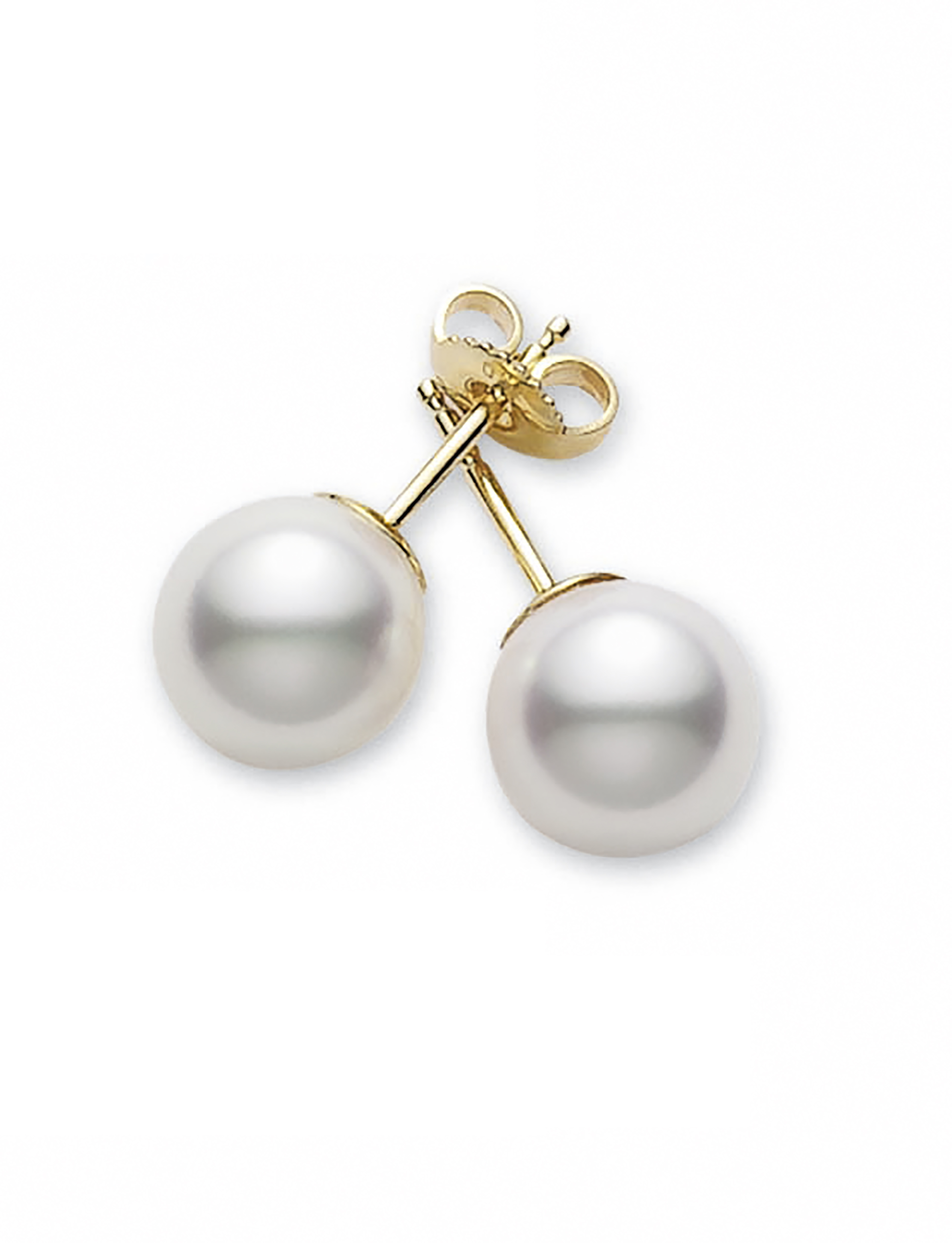 Mikimoto 18K Yellow Gold Pearl Stud Earrings