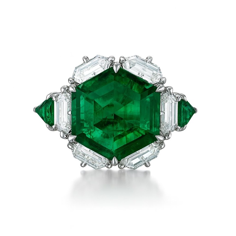 Emerald Hexagon Shape Ring