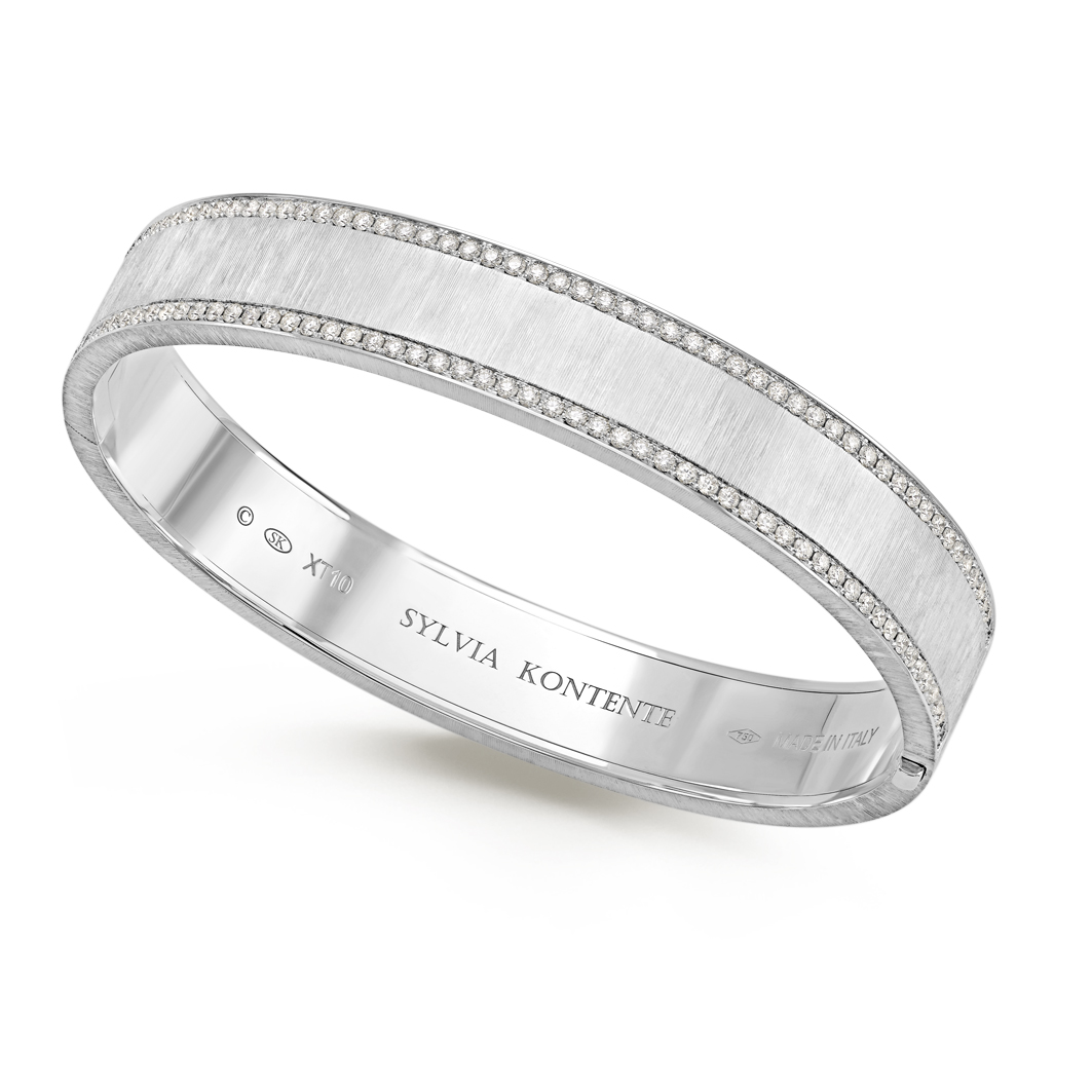 Sylvia Kontente 18K White Gold  Diamond Bangle
