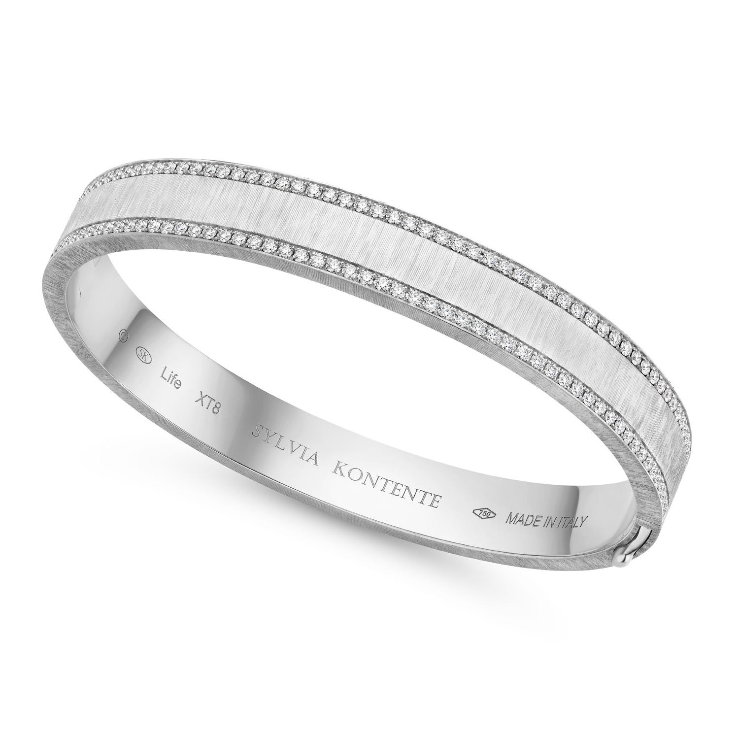 Sylvia Kontente 18K White Gold Bangle With Diamonds