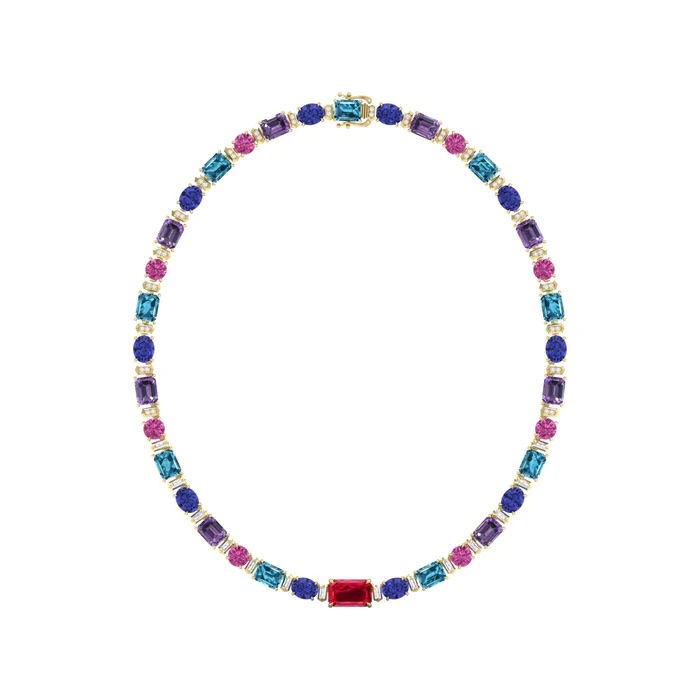 18K Yellow Gold Multi-Stone Necklace
