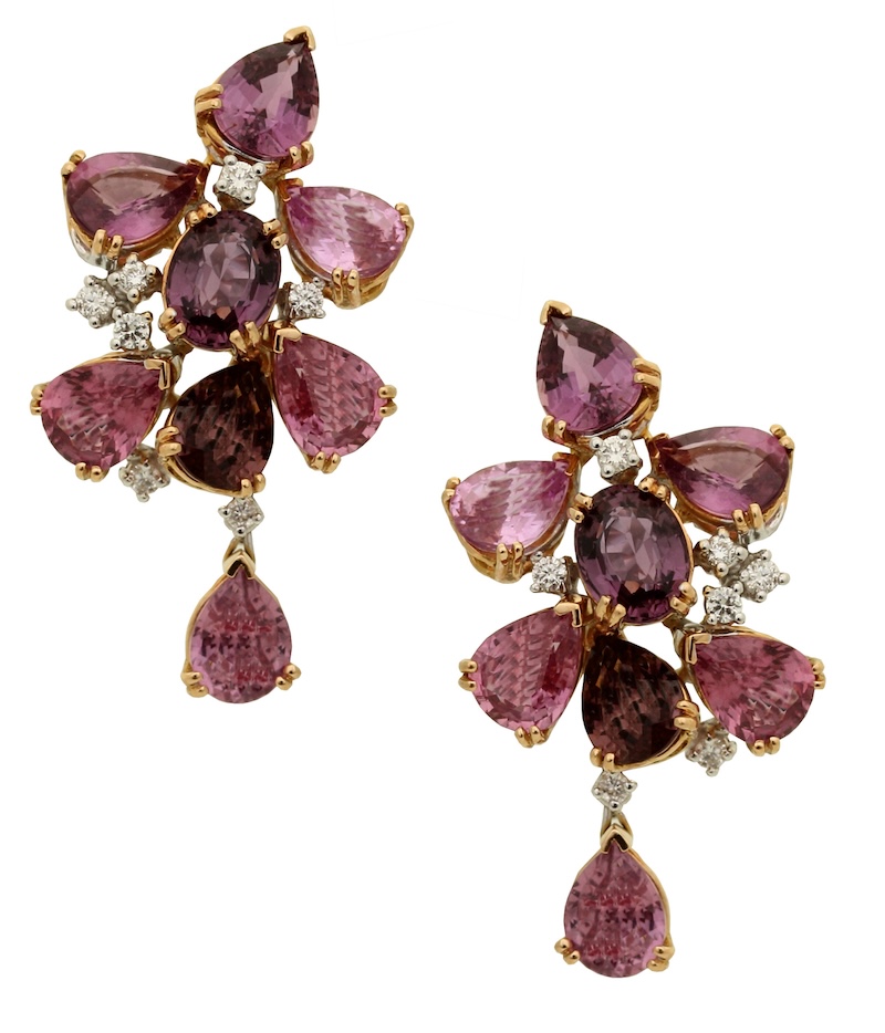 18K Rose Gold Sapphire & Multi-Stone Earrings